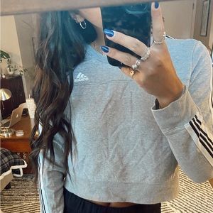 Adidas grey cropped long sleeve